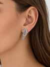Piramit Baget Kadın Zirkon Taşlı Beyaz 14K K Küpe