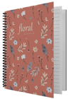 DİLMAN DEFTER FLORAL SPİRALLİ SERT KAPAK 16x22 80 YP ÇİZGİLİ 6406
