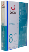 ÖNDER SUNUM DOSYASI PP A4 ÖNCEPLİ 80 Lİ MAVİ 1280-1