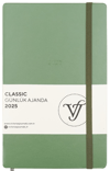PASİF VJ AJANDA 2025 GÜNLÜK 13x21 CLASSIC SERT KAPAK IVORY 70 GR LASTİKLİ ZEYTİN YEŞİLİ 384 SF. 124-