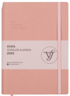 PASİF VJ AJANDA 2025 GÜNLÜK A5 KUKA IVORY 80 GR RENKLİ KENAR LASTİKLİ KİRLİ PEMBE 416 SF. 124-1465