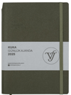 VJ AJANDA 2025 GÜNLÜK A5 KUKA IVORY 80 GR RENKLİ KENAR LASTİKLİ PETROL YEŞİLİ 416 SF. 124-1462