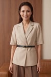 Beli Kemerli Kadın Blazer Ceket