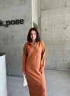 Polo Yaka Şardonlu Elbise