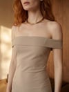 Sırt Dekolteli Poliviskon Elbise