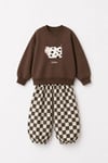 Dama Desenli Unisex Takım - KAHVE 