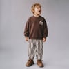 La'ciel Paris Çizgili Ballon Jeans Sweatshirt Set-Kahve