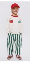 La'ciel Paris Çizgili Ballon Jeans Tomato Sweatshirt Set