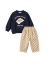 La'ciel Paris Damalı Ballon Jeans Sweatshirt Set