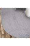 Comfort Oval Overloklu Peluş Halı Gri
