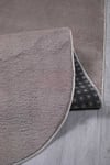 Kahverengi Oval Comfort Overloklu Peluş Yolluk Halı