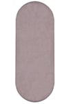 Kahverengi Oval Comfort Overloklu Peluş Yolluk Halı