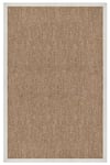 Natura Kumaş Bordür Jut Hasır Yumuşak Dokuma Mutfak Koridor Kaymaz Pamuk Taban Özel Dikim Krem Bordürlü Halı