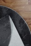 Oval Comfort Overloklu Peluş Halı Antrasit
