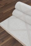 Rodney Vl Yıkanabilir Kaydırmaz Çift Taraf Pamuk Dokuma Beyaz Premium Kalite Kilim