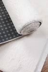 Vl Comfort Düz Saçaklı Peluş Halı Ekru