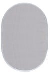 Vl Comfort Oval Düz Saçaklı Peluş Halı Gri