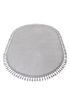 Vl Comfort Oval Ponpon Saçaklı Peluş Halı Gri