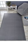 Vl Comfort Peluş Halı Antrasit Overloklu