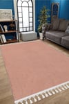 Vl Comfort Peluş Halı Ponpon Saçaklı Pembe