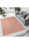 Vl Comfort Peluş Halı Ponpon Saçaklı Pembe