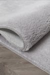 Vl Comfort Ponpon Saçaklı Peluş Düz Yolluk Açık Gri