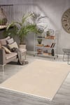 Vl Comfort Ponpon Saçaklı Peluş Halı Bej