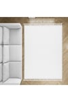 Vl Comfort Ponpon Saçaklı Peluş Halı Beyaz