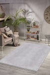 Vl Comfort Ponpon Saçaklı Peluş Halı Gri