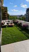 Vl Dekoratif Premium Kalite Suni Çim Balkon Bahçe Kaymaz Taban Çim Halı 7 Mm