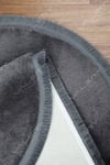 Vl Oval Comfort Düz Saçaklı Peluş Halı Antrasit