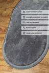 Vl Oval Comfort Düz Saçaklı Peluş Halı Antrasit