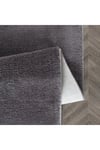 Vl Oval Comfort Düz Saçaklı Peluş Yolluk Halı Antrasit
