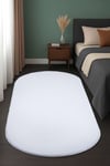 Vl Oval Comfort Overloklu Beyaz Peluş Halı