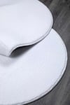 Vl Oval Comfort Overloklu Beyaz Peluş Halı
