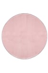Vl Oval Comfort Overloklu Peluş Yolluk Halı Pembe