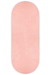 Vl Oval Comfort Overloklu Peluş Yolluk Halı Pembe