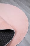 Vl Oval Comfort Overloklu Peluş Yolluk Halı Pembe