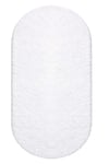 Vl Oval Comfort Overloksuz Beyaz Peluş Halı