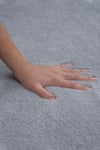Vl Yıkanabilir Premium Ponpon Saçaklı Kaymaz Taban Post Peluş Banyo Paspası 2'li Takım Gri