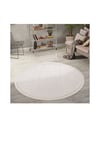 Vl Yuvarlak Comfort Düz Saçaklı Peluş Ekru