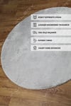 Vl Yuvarlak Comfort Overloklu Peluş Halı Gri
