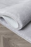 Vl Yuvarlak Comfort Overloklu Peluş Halı Gri