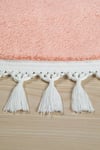 Vl Yuvarlak Comfort Ponpon Saçaklı Peluş Halı Pembe