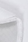Yuvarlak Comfort Düz Saçaklı Peluş Beyaz