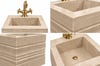 Bej Mermer Özel Tasarım Lavabo