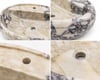Doğal Mermer Oval Tezgah Üstü Lavabo