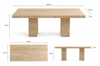 Duo Doğal Traverten Yemek Masası – 180×85 cm