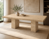 Duo Doğal Traverten Yemek Masası – 180×85 cm