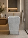 Stria Gri Mermer Ayaklı Lavabo